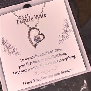 “To My Future Wife” Heart Necklace White Gold